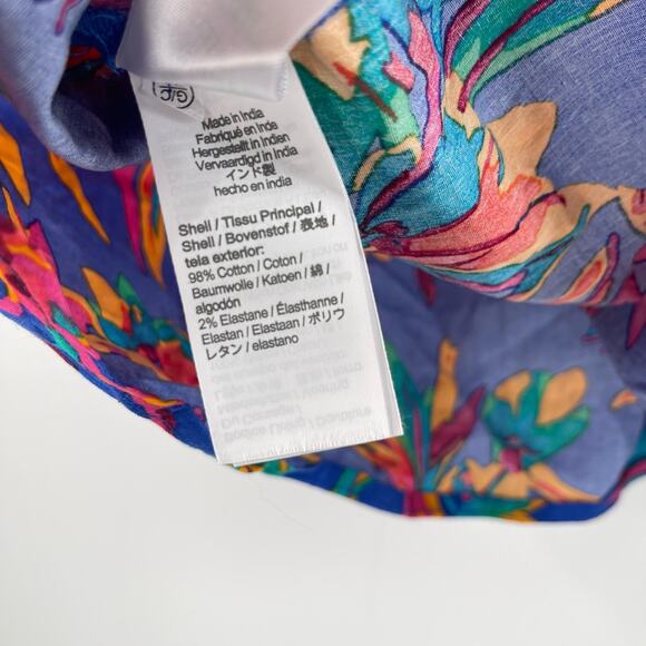 J.CREW FACTORY Tank Top Size 14 Blue Floral Tropical Tie Back Strappy Summer - Picture 14 of 16